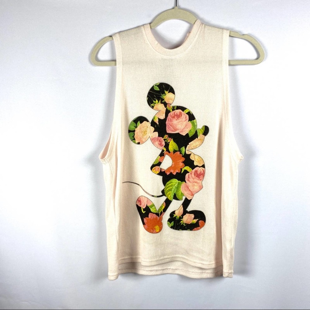 Light pink Mickey floral tank